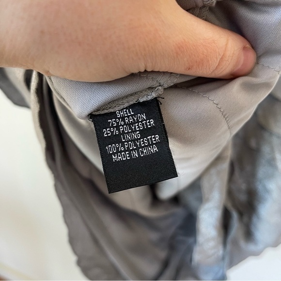 Adrianna Papell Gray Ruched Sheath Dress with Rosette Detail Size 12 - Picture 10 of 13